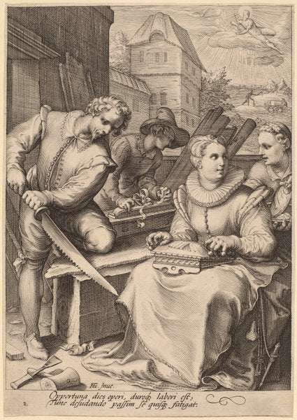 Midday by Jan Pietersz Saenredam, after Hendrik Goltzius (Dutch, 1565 - 1607), 16X12"(A3)Poster Print