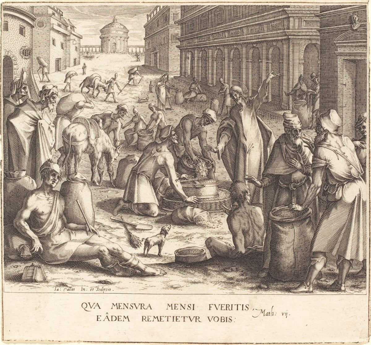 The Grain Weighers by Jacques Callot (French, 1592 - 1635), 16X12"(A3)Poster Print