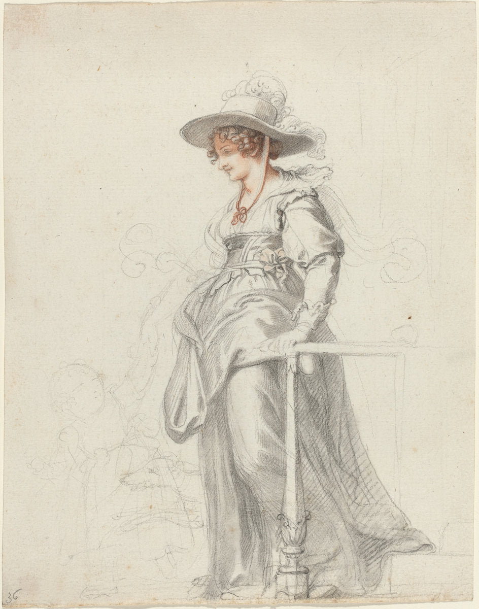 Maria Cosway with Her Daughter Louisa by Richard Cosway (British, 1740/1742 - 1821), 16X12"(A3)Poster Print