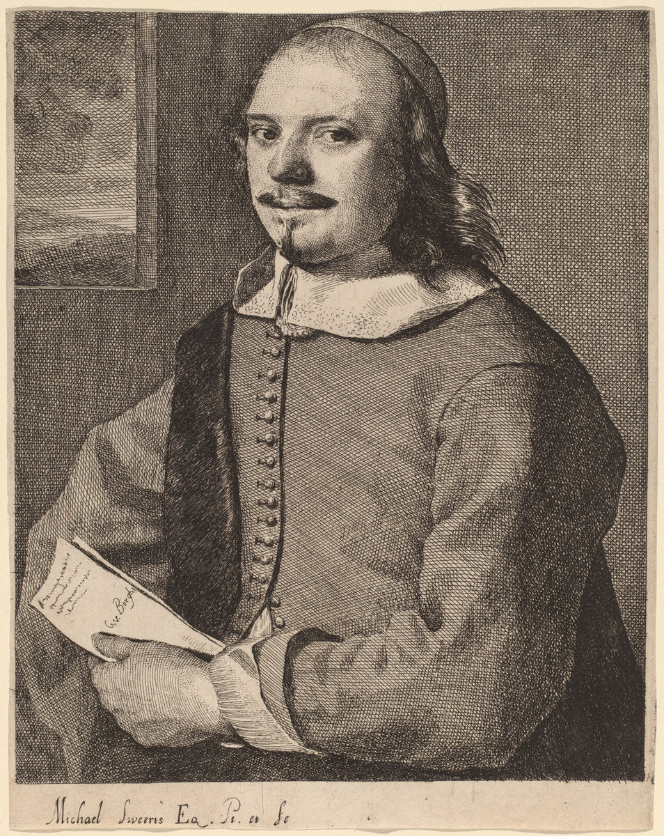 Willem van der Borcht by Michael Sweerts (Flemish, 1624 - 1664), 16X12"(A3)Poster Print