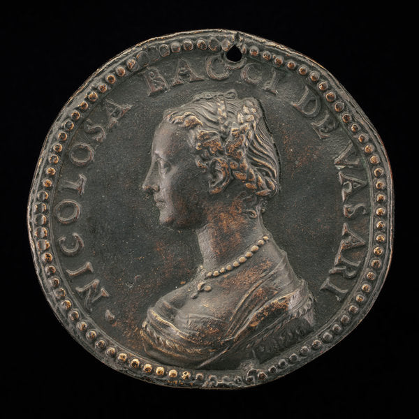 Nicolosa, Daughter of Francesco Bacci of Arezzo, Wife 1548 of Giorgio Vasari the Painter by Pastorino de' Pastorini, called Pastorino da Siena (Italian, c. 1508 - 1592), 16X12"(A3)Poster Print
