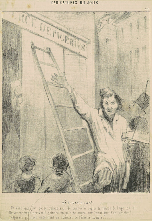 Désillusion! by Honoré Daumier (French, 1808 - 1879), 16X12"(A3)Poster Print