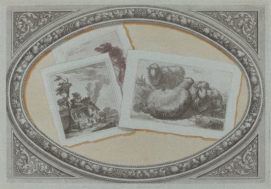 c. 1790 by Milanese 18th Century, and Francesco Londonio (Trompe l'Oeil: Landscapes and Sheep, Using Original Copperplates), 16X12"(A3)Poster Print