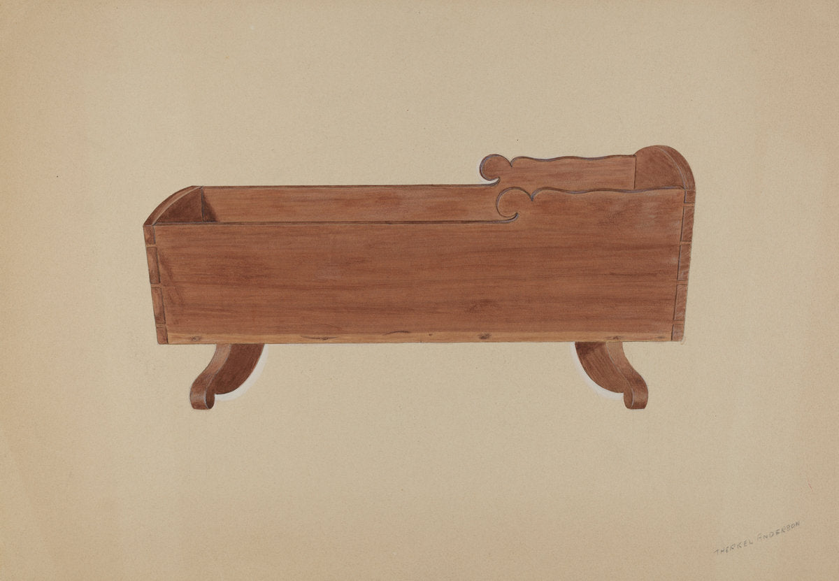 Doll Cradle by Therkel Anderson (American, active c. 1935), 16X12"(A3)Poster Print