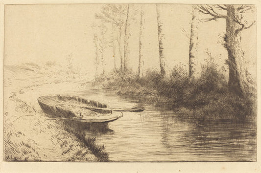 Canal Seen by Morning Light (Le canal: Effet du matin) by Alphonse Legros (French, 1837 - 1911), 16X12"(A3)Poster Print