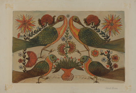 Watercolor Design by Albert Levone (American, active c. 1935), 16X12"(A3)Poster Print