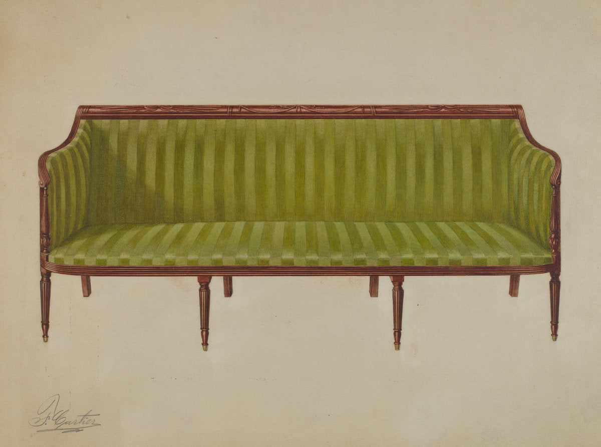 Sofa by Ferdinand Cartier (American, active c. 1935), 16X12"(A3)Poster Print