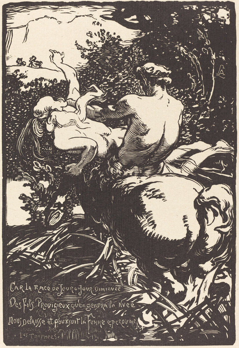 Centaur (Le centaure) by Auguste Lepère (French, 1849 - 1918), 16X12"(A3)Poster Print