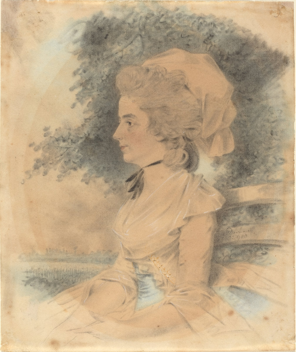 Mrs. George Mills by John Downman (Welsh, 1750 - 1824), 16X12"(A3)Poster Print