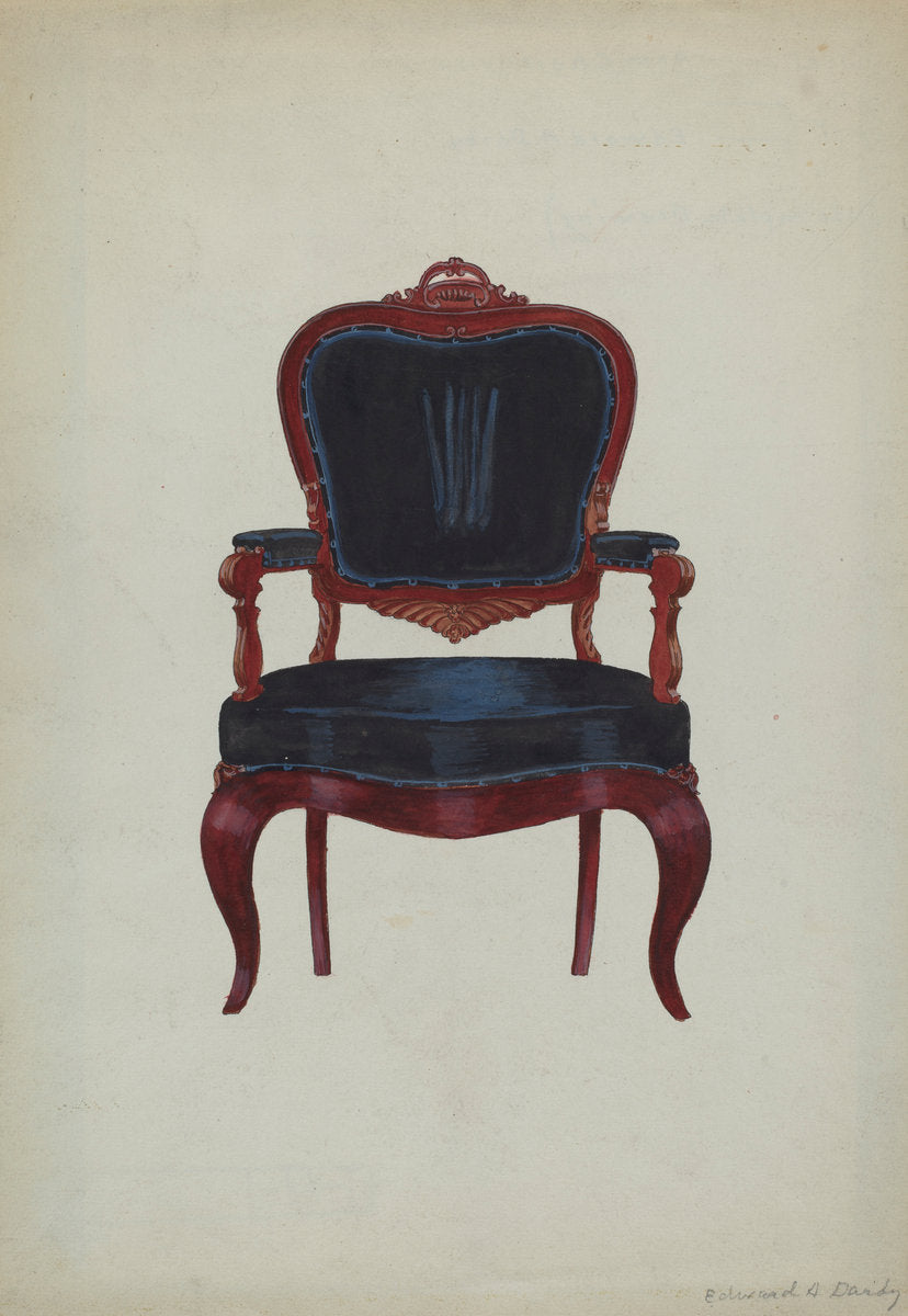 Armchair by Edward A. Darby (American, active c. 1935), 16X12"(A3)Poster Print