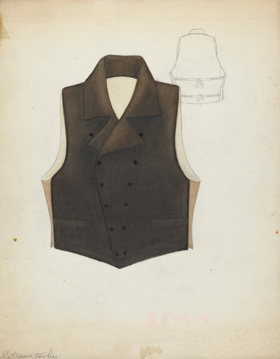 Waistcoat by Catherine Fowler (American, active c. 1935), 16X12"(A3)Poster Print