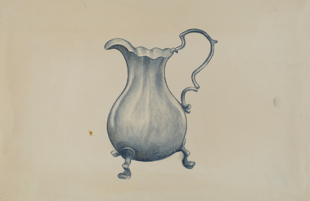 Silver Cream Pitcher by Margaret Stottlemeyer (American, active c. 1935), 16X12"(A3)Poster Print