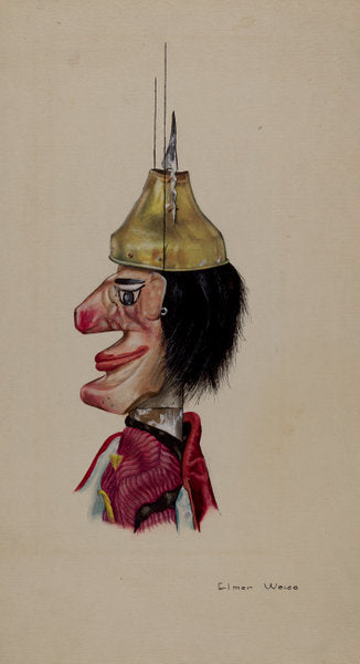 King Saul Marionette by Elmer Weise (American, active c. 1935), 16X12"(A3)Poster Print