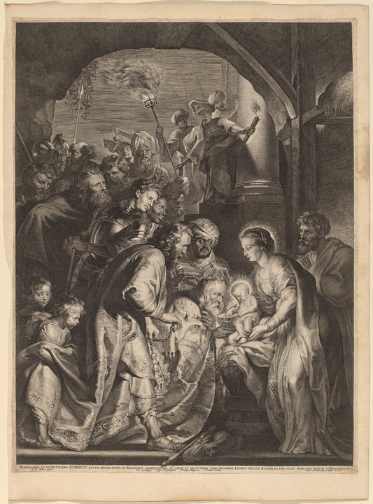 The Adoration of the Magi by Lucas Emil Vorsterman, after Sir Peter Paul Rubens (Flemish, 1595 - 1675), 16X12"(A3)Poster Print