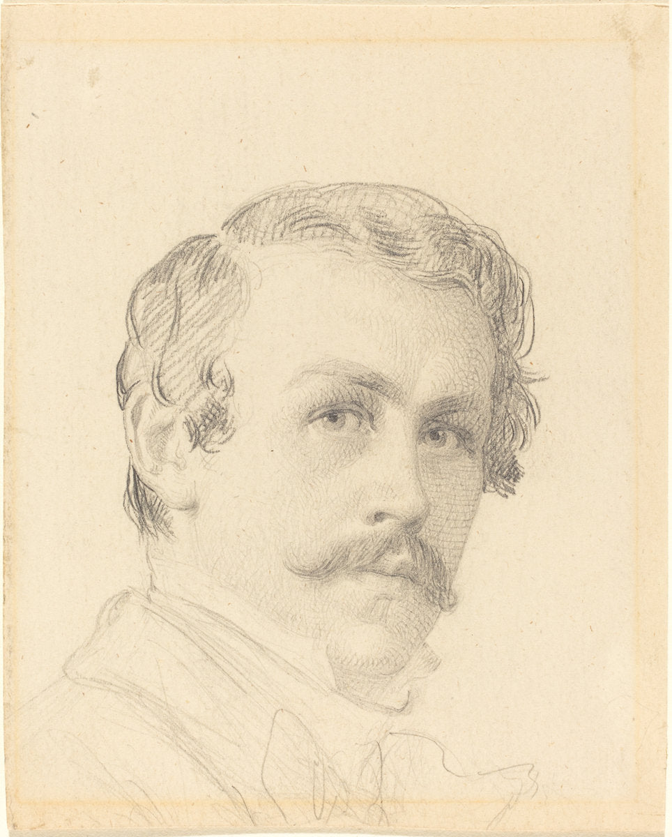 Self-Portrait by Eastman Johnson (American, 1824 - 1906), 16X12"(A3)Poster Print
