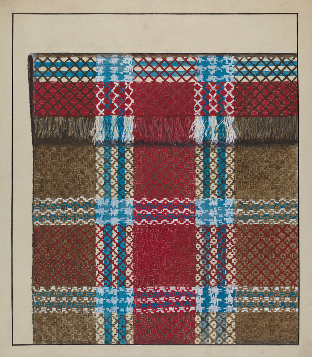 Coverlet (Blanket) by Ralph Atkinson (American, active c. 1935), 16X12"(A3)Poster Print