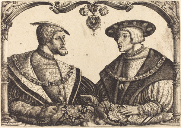 Emperors Charles V and Ferdinand I by Christoph Bockstorfer (German, 1490 - 1553), 16X12"(A3)Poster Print