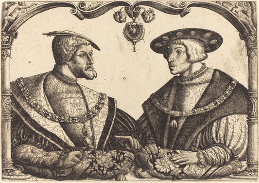 Emperors Charles V and Ferdinand I by Christoph Bockstorfer (German, 1490 - 1553), 16X12"(A3)Poster Print