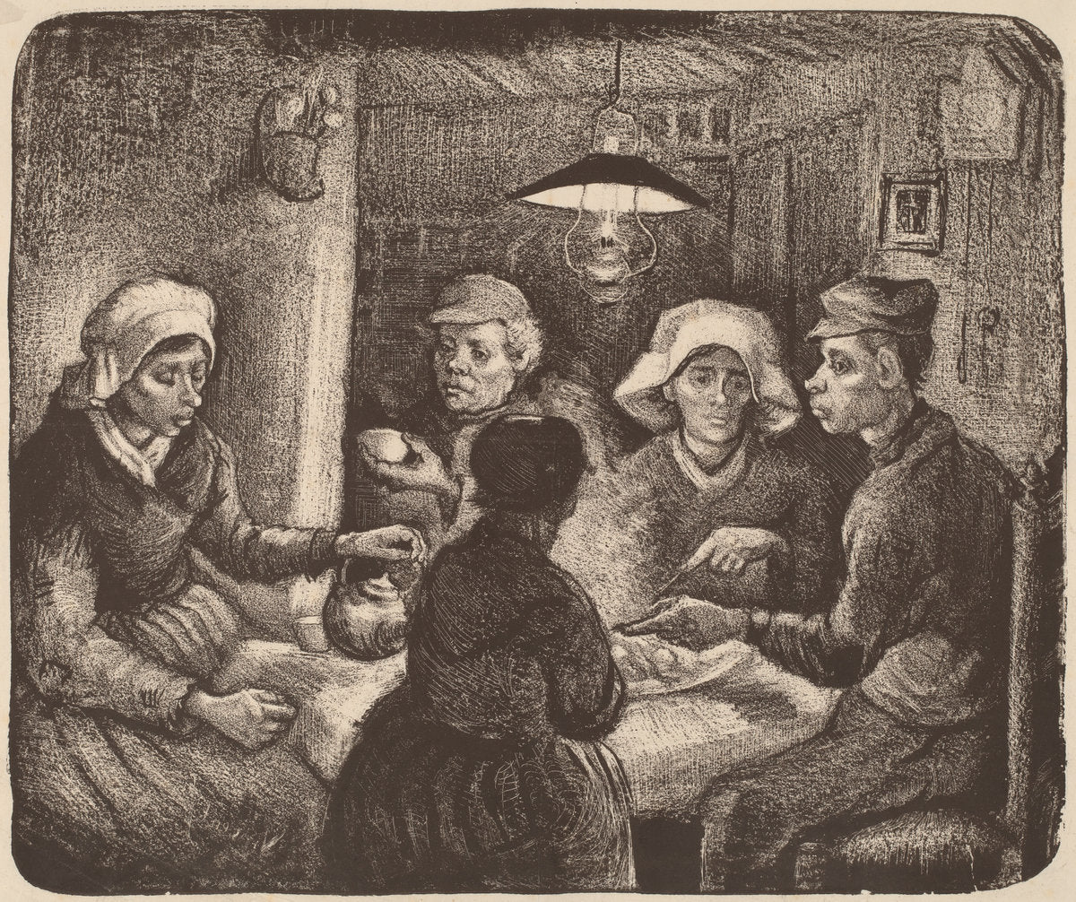 Potato Eaters by Vincent van Gogh (Dutch, 1853 - 1890), 16X12"(A3)Poster Print