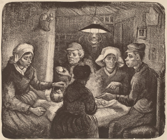 Potato Eaters by Vincent van Gogh (Dutch, 1853 - 1890), 16X12