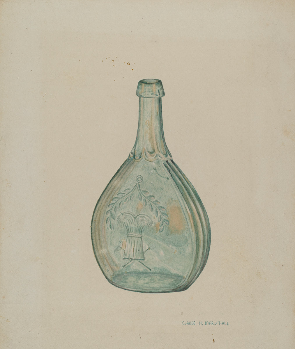 Glass Bottle by Claude Marshall (American, active c. 1935), 16X12"(A3)Poster Print