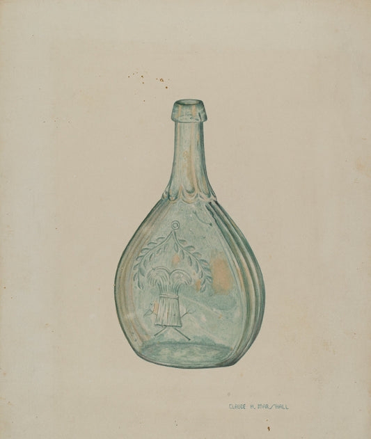 Glass Bottle by Claude Marshall (American, active c. 1935), 16X12"(A3)Poster Print