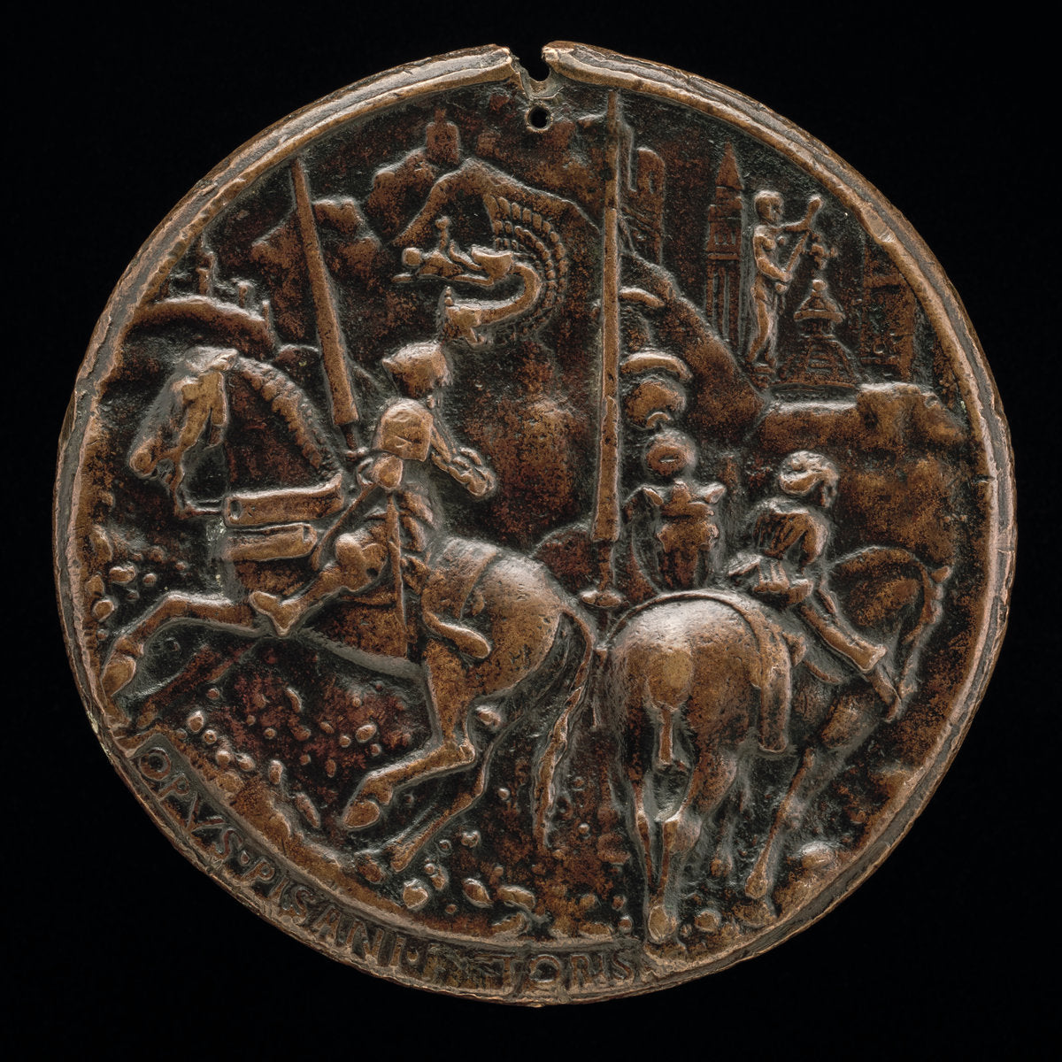 Filippo Maria Visconti Riding in a Mountainous Landscape [reverse] by Pisanello (Italian, c. 1395 - 1455), 16X12"(A3)Poster Print