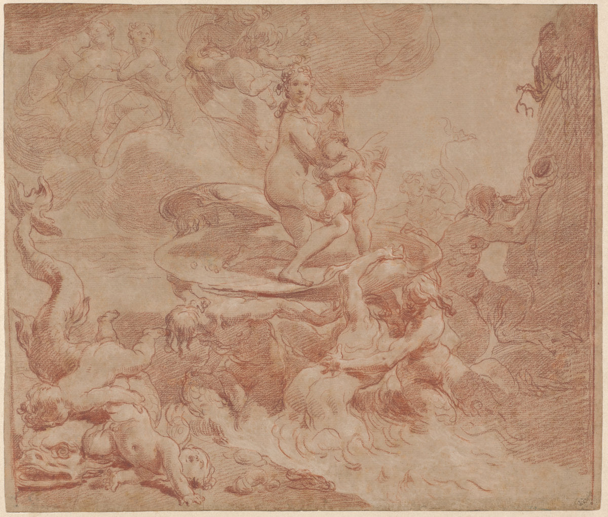 The Birth of Venus by Gaetano Gandolfi (Bolognese, 1734 - 1802), 16X12"(A3)Poster Print
