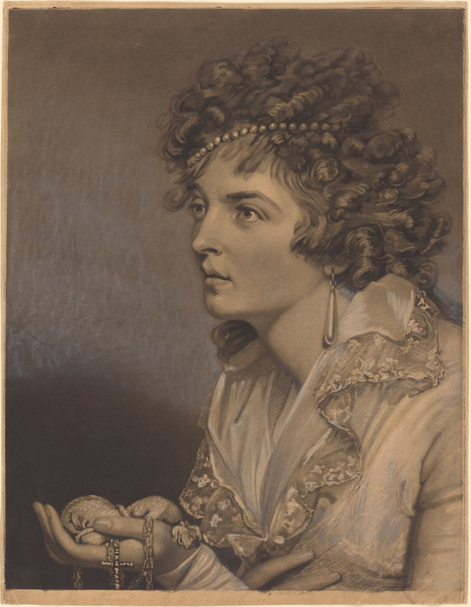 Amanthis with Pearls by John Raphael Smith (British, 1752 - 1812), 16X12"(A3)Poster Print