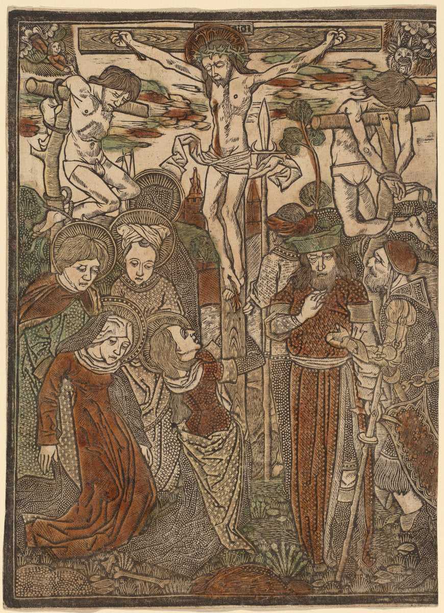c. 1480 by Workshop of Master of Jesus in Bethany (The Crucifixion), 16X12"(A3)Poster Print