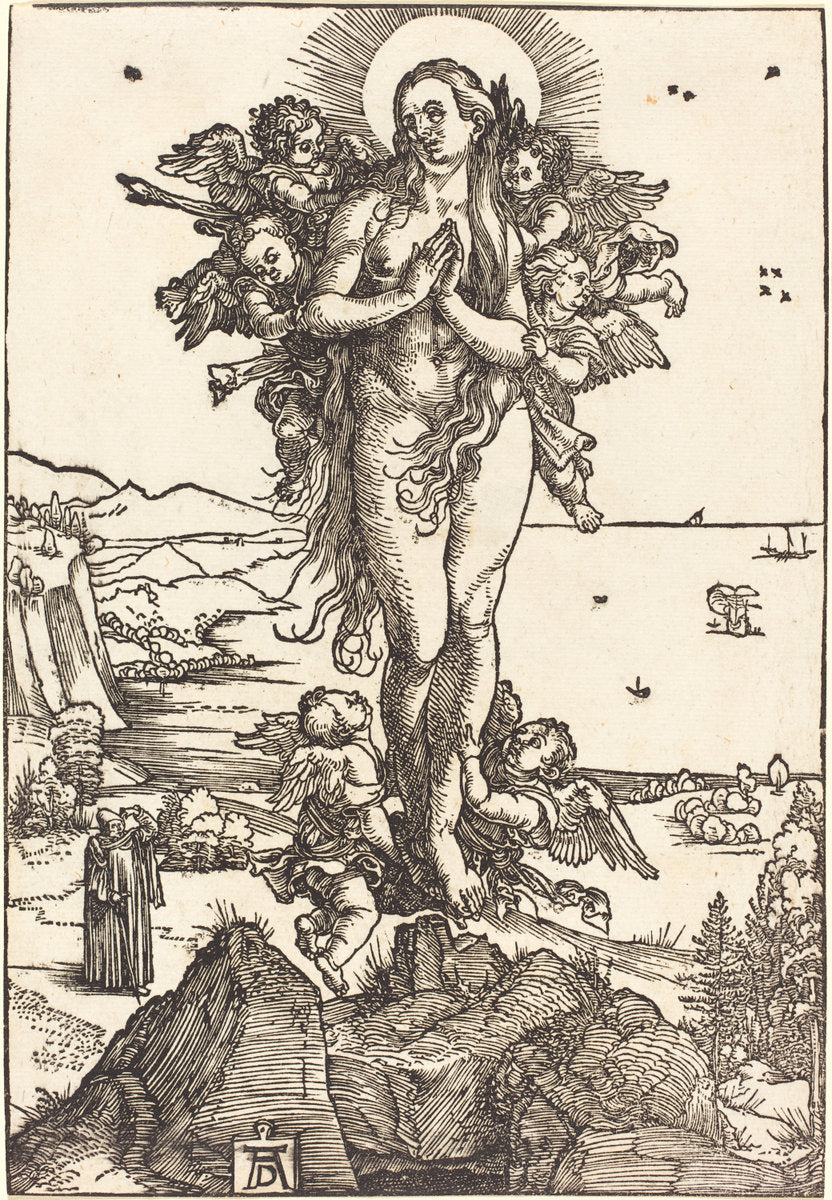 The Elevation of Saint Mary Magdalene by Albrecht Dürer (German, 1471 - 1528), 16X12"(A3)Poster Print