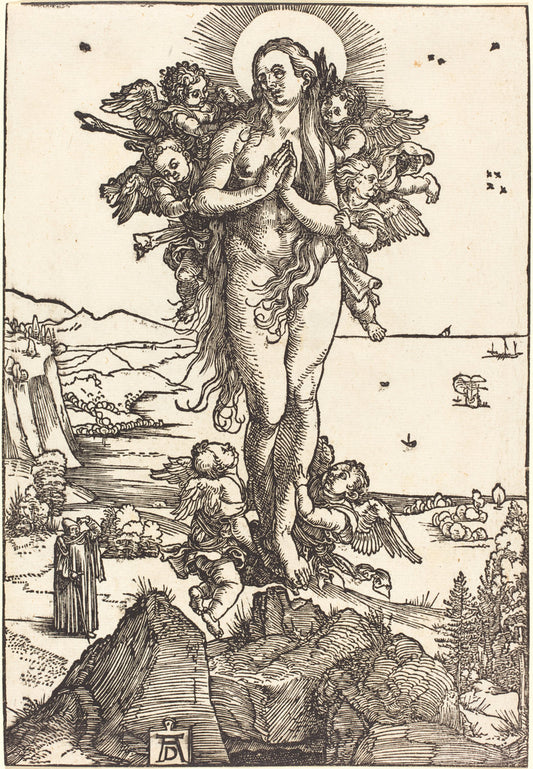 The Elevation of Saint Mary Magdalene by Albrecht Dürer (German, 1471 - 1528), 16X12"(A3)Poster Print