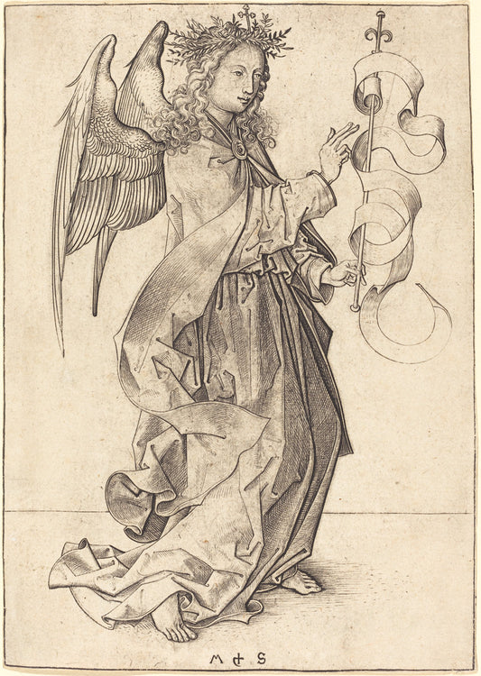 The Archangel Gabriel by Martin Schongauer (German, c. 1450 - 1491), 16X12"(A3)Poster Print