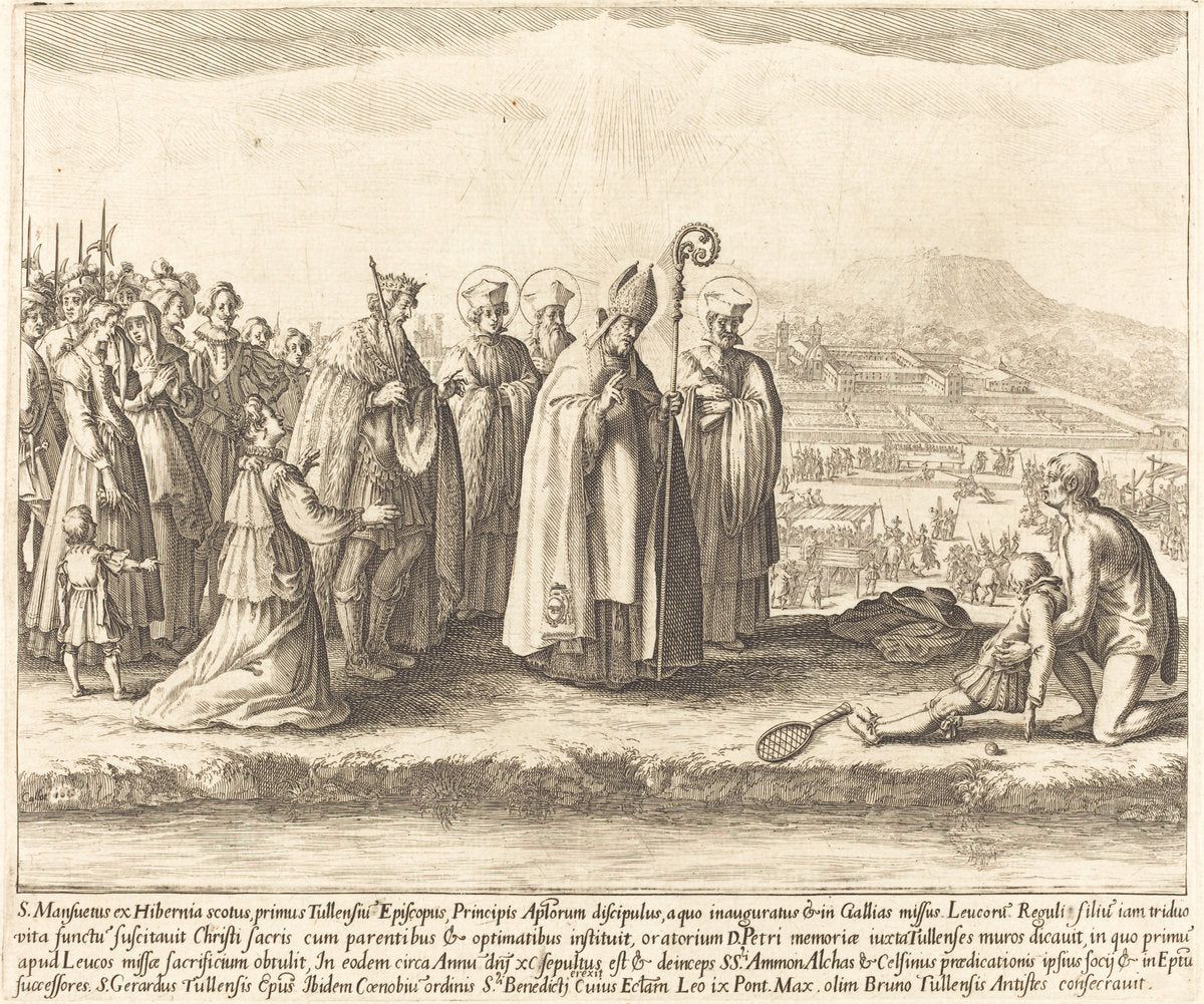 The Miracle of Saint Mansuy by Jacques Callot (French, 1592 - 1635), 16X12"(A3)Poster Print