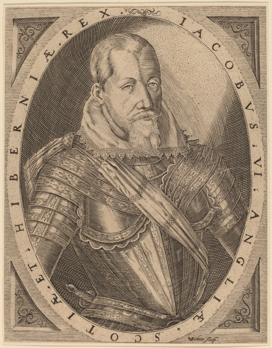 James I, King of Great Britain by Christoffel van Sichem I (Dutch, c. 1546 - 1624), 16X12"(A3)Poster Print