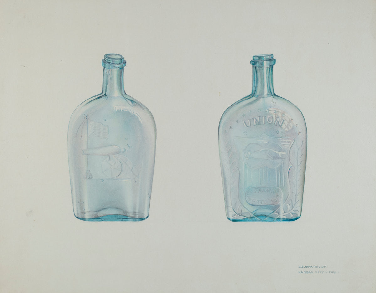 Whiskey Bottle by Loraine Makimson (American, active c. 1935), 16X12"(A3)Poster Print