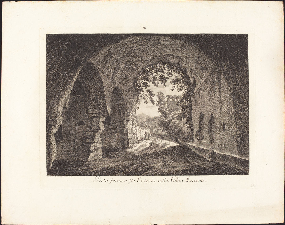 Porta scura o sia entrata nella villa Mecenate by Albert Christoph Dies (Austrian, 1755 - 1822), 16X12"(A3)Poster Print