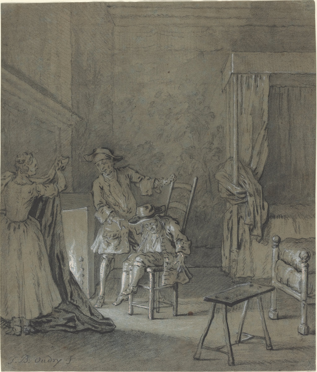Ragotin enivré par La Rancune by Jean-Baptiste Oudry (French, 1686 - 1755), 16X12"(A3)Poster Print