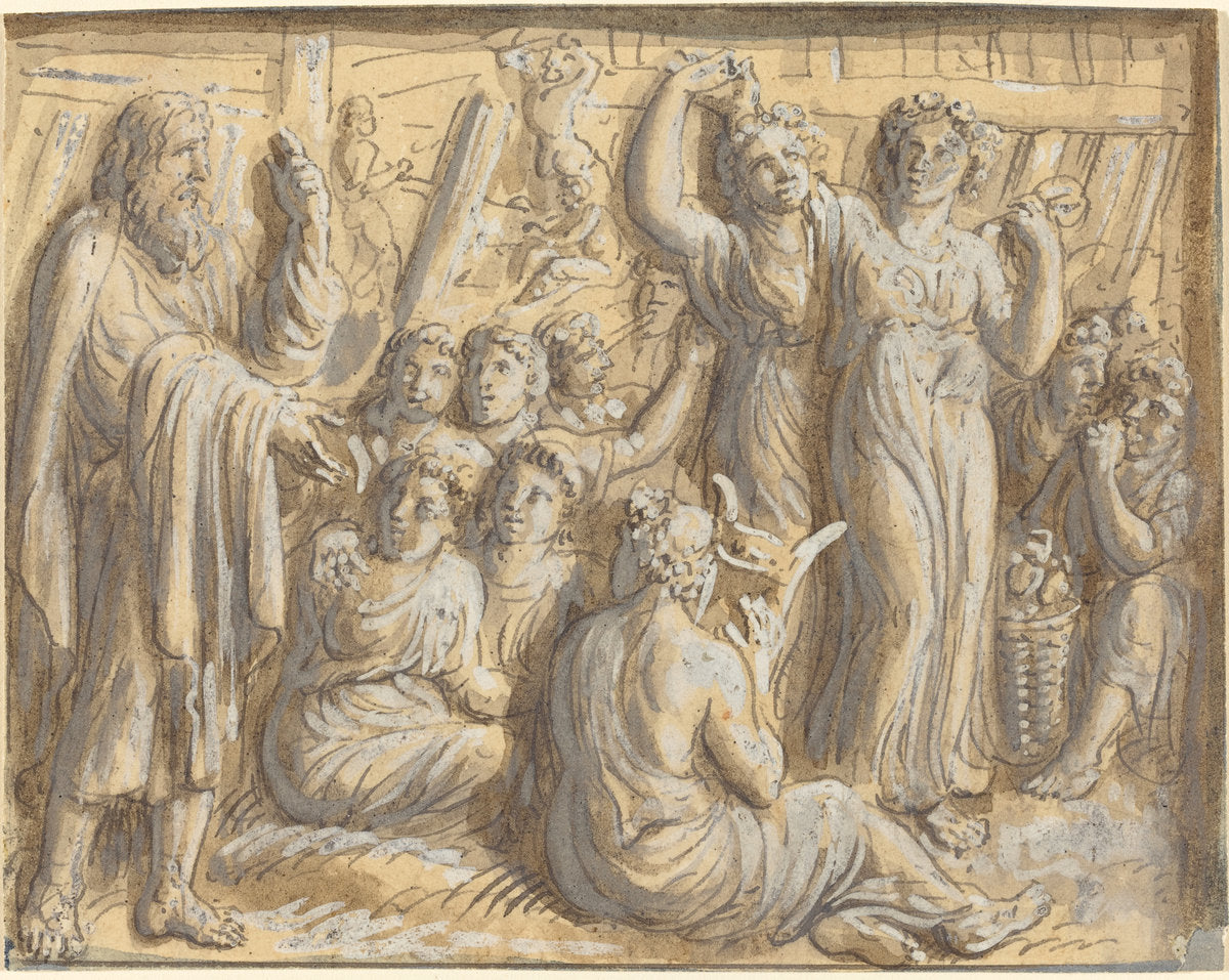 Noah's Warning about the Coming Flood Goes Unheeded by Luigi Ademollo (Italian, 1764 - 1849), 16X12"(A3)Poster Print