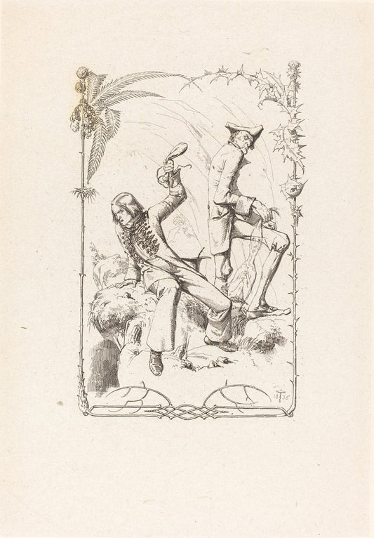 Peter Schlemihl with the Bag of Money by Adolf Schrödter (German, 1805 - 1875), 16X12"(A3)Poster Print