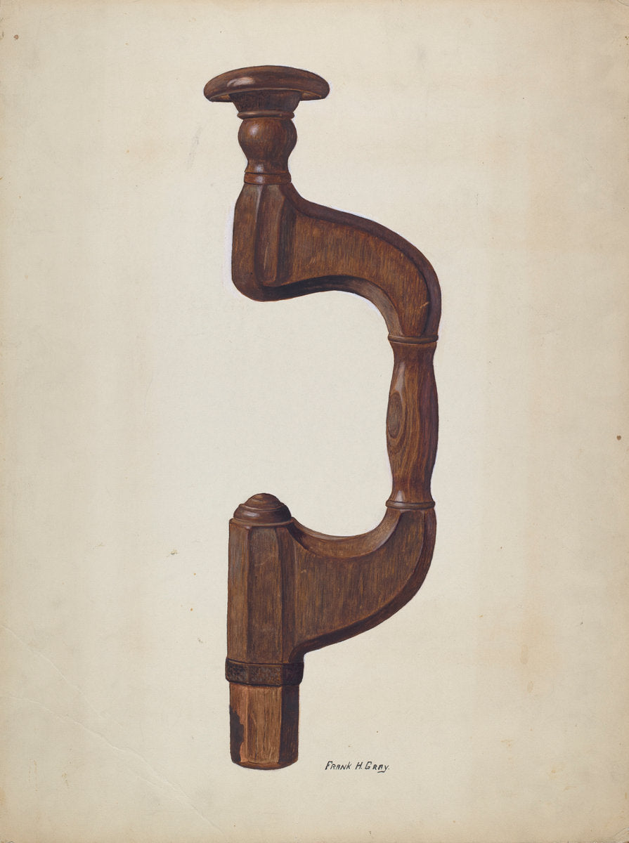 Carpenter's Brace by Frank Gray (American, active c. 1935), 16X12"(A3)Poster Print