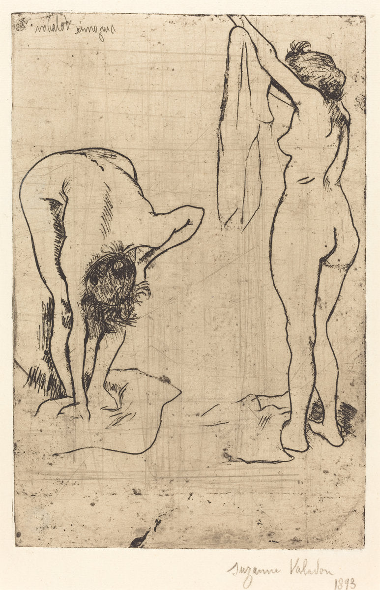 Femmes au bain by Suzanne Valadon (French, 1865 - 1938), 16X12"(A3)Poster Print