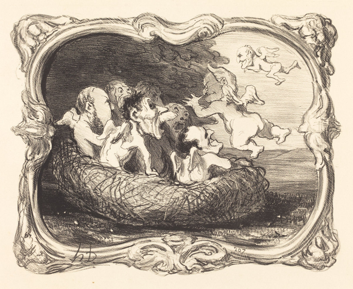 Le Nid abandonné by Honoré Daumier (French, 1808 - 1879), 16X12"(A3)Poster Print