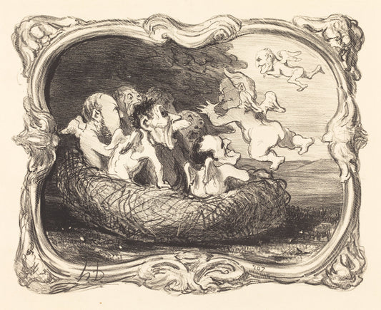 Le Nid abandonné by Honoré Daumier (French, 1808 - 1879), 16X12"(A3)Poster Print