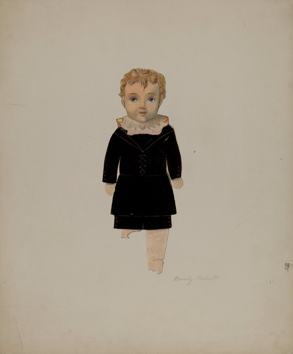 Paper Doll (Boy) by Beverly Chichester (American, active c. 1935), 16X12"(A3)Poster Print