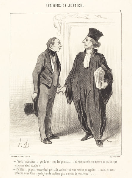 Perdu, monsieur... perdu sur tous les points... by Honoré Daumier (French, 1808 - 1879), 16X12"(A3)Poster Print