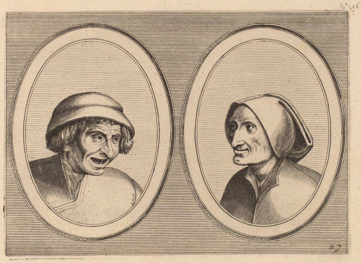 Keesje Licht-hart and "Verblinde Swaen" by Johannes and Lucas van Doetechum after Pieter Bruegel the Elder (Dutch, died 1605), 16X12"(A3)Poster Print
