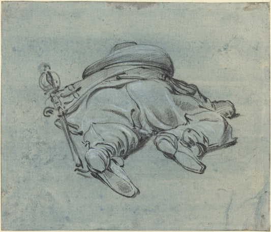 A Cavalier Lying on the Ground by Jan Both (Dutch, 1615/1618 - 1652), 16X12"(A3)Poster Print