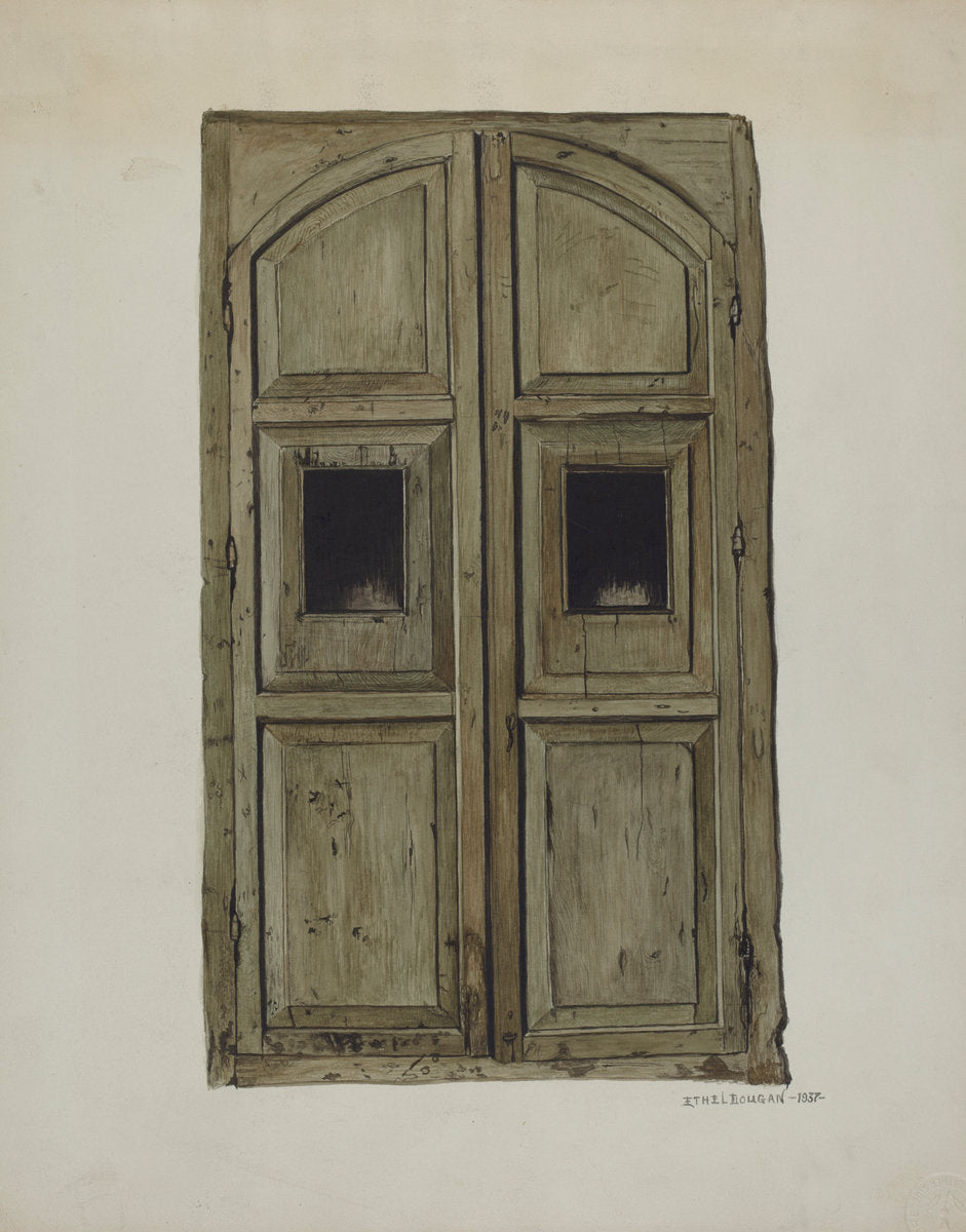 Doors to Confessional by Ethel Dougan (American, 1898 - 1976), 16X12"(A3)Poster Print