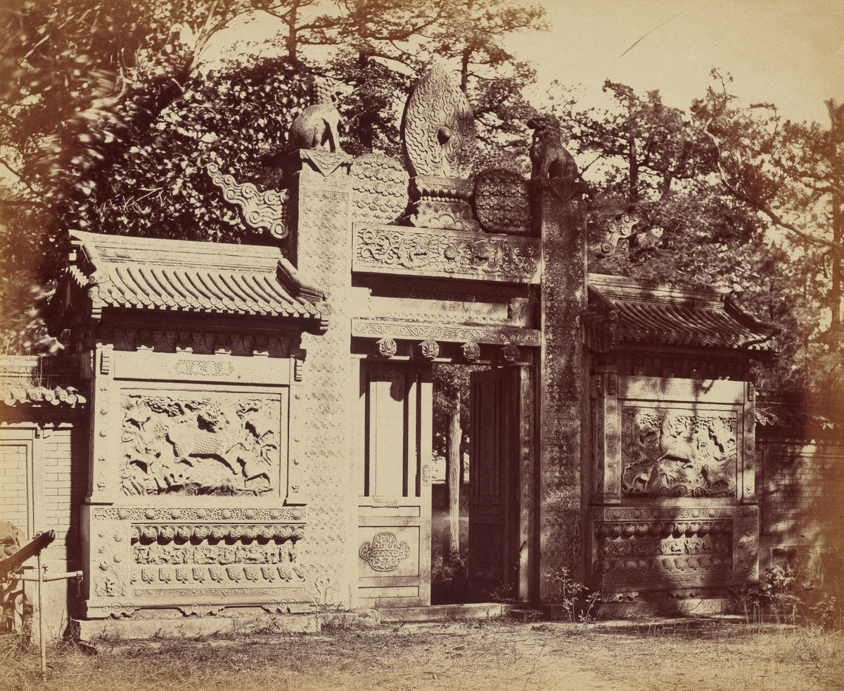 Exterior of the Tomb Depot Near Pekin, October 1860 by Felice Beato (British, born Venice, 1832 - 1909), 16X12"(A3)Poster Print